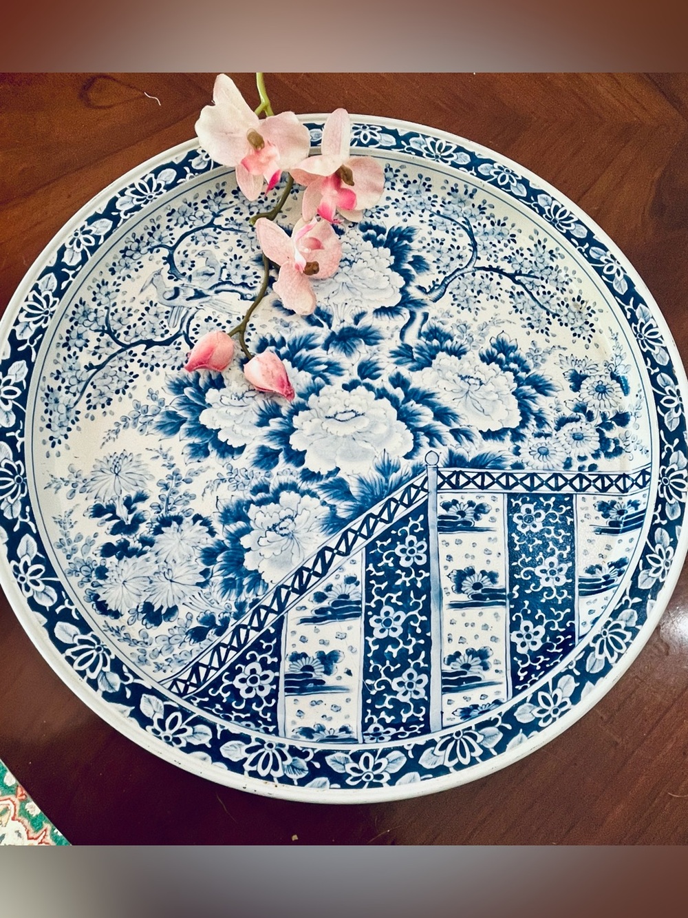 VTG Fabcraft Ming Tin Serving Tray Spic & Span Promo 13.5" Blue White Labels